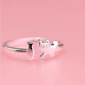 Silver ring(fish and cat)